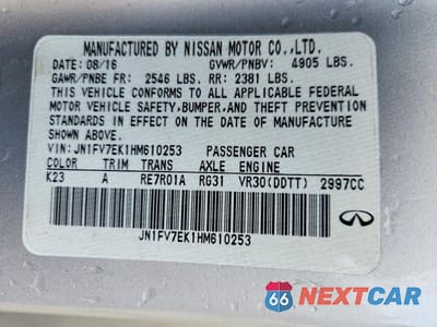 Zdjęcie 12 z 12 samochodu: 2017 INFINITI Q60 RED SPORT 400 VIN:JN1FV7EK1HM610253 - miniatura