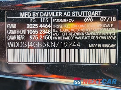 Zdjęcie 12 z 12 samochodu: 2019 MERCEDES-BENZ CLA 250 4MATIC VIN:WDDSJ4GB5KN719244 - miniatura
