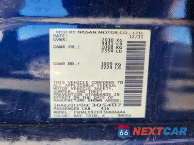 Zdjęcie 12 z 12 samochodu: 2016 NISSAN LEAF S-30 VIN:1N4BZ0CP0GC305407 - miniatura