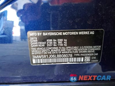 Zdjęcie 12 z 12 samochodu: 2020 BMW 330I VIN:3MW5R1J06L8B08078 - miniatura