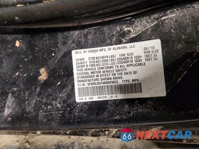 Zdjęcie 13 z 13 samochodu: 2019 HONDA ODYSSEY EXL VIN:5FNRL6H74KB029833 - miniatura