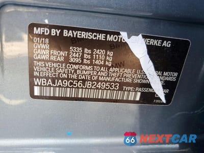 Zdjęcie 13 z 13 samochodu: 2018 BMW 530E VIN:WBAJA9C56JB249533 - miniatura