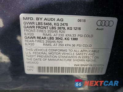 Zdjęcie 13 z 13 samochodu: 2018 AUDI Q5 PREMIUM PLUS VIN:WA1BNAFY9J2210724 - miniatura