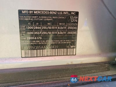 Zdjęcie 13 z 13 samochodu: 2010 MERCEDES-BENZ ML 350 VIN:4JGBB5GB5AA580439 - miniatura