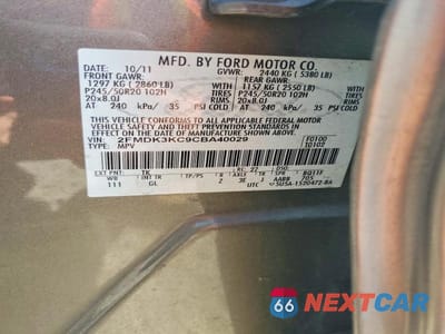 Zdjęcie 13 z 13 samochodu: 2012 FORD EDGE LIMITED VIN:2FMDK3KC9CBA40029 - miniatura