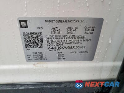 Zdjęcie 13 z 13 samochodu: 2021 CHEVROLET TRAVERSE LT VIN:1GNERGKW0MJ100483 - miniatura