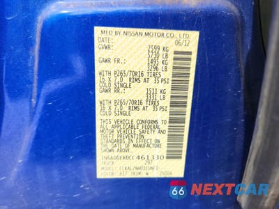 Zdjęcie 13 z 14 samochodu: 2012 NISSAN FRONTIER S VIN:1N6AD0ER0CC461330 - miniatura