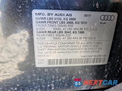 Zdjęcie 14 z 14 samochodu: 2018 AUDI SQ5 PRESTIGE VIN:WA1C4AFY5J2064183 - miniatura