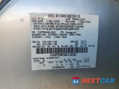 Zdjęcie 13 z 13 samochodu: 2011 FORD TAURUS SE VIN:1FAHP2DW5BG130381 - miniatura