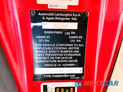 Zdjęcie 12 z 12 samochodu: 2008 LAMBORGHINI GALLARDO SPYDER VIN:ZHWGU22T08LA06259 - miniatura