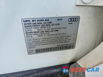 Zdjęcie 13 z 13 samochodu: 2019 AUDI Q5 PREMIUM VIN:WA1ANAFY6K2130343 - miniatura