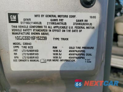 Zdjęcie 13 z 13 samochodu: 2006 CHEVROLET SILVERADO C3500 VIN:1GCJC33D16F152239 - miniatura