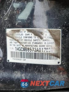 Zdjęcie 12 z 12 samochodu: 2003 HONDA ACCORD EX VIN:1HGCM66573A017031 - miniatura