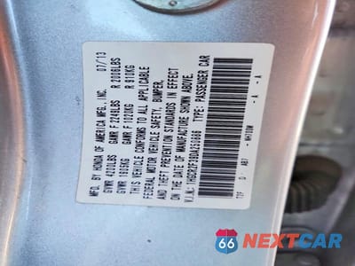 Zdjęcie 12 z 12 samochodu: 2013 HONDA ACCORD LX VIN:1HGCR2F39DA250886 - miniatura