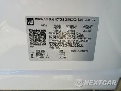 Zdjęcie 13 z 13 samochodu: 2024 CHEVROLET EQUINOX LT VIN:3GNAXKEG4RL322021 - miniatura