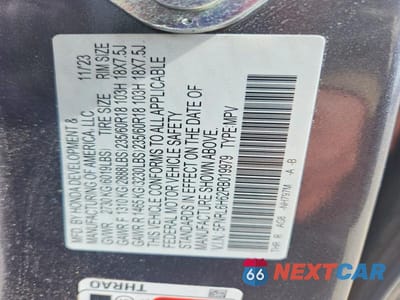 Zdjęcie 14 z 14 samochodu: 2024 HONDA ODYSSEY EXL VIN:5FNRL6H62RB019979 - miniatura