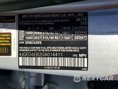 Zdjęcie 12 z 12 samochodu: 2016 MERCEDES-BENZ GLE COUPE 450 4MATIC VIN:4JGED6EB2GA014411 - miniatura