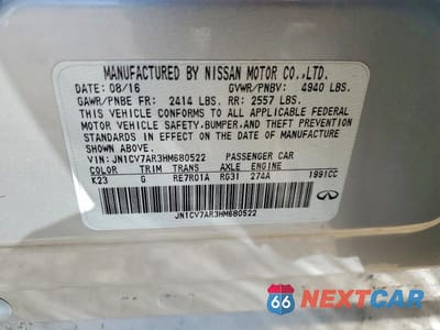Zdjęcie 13 z 13 samochodu: 2017 INFINITI Q50 2.0T PREMIUM VIN:JN1CV7AR3HM680522 - miniatura