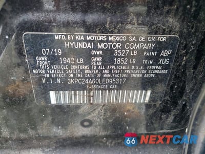 Zdjęcie 12 z 12 samochodu: 2020 HYUNDAI ACCENT SE VIN:3KPC24A60LE095317 - miniatura