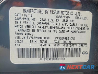 Zdjęcie 12 z 12 samochodu: 2017 INFINITI Q50 3.0T PREMIUM VIN:JN1EV7AR2HM833190 - miniatura