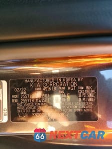 Zdjęcie 13 z 13 samochodu: 2022 KIA NIRO EV EX VIN:KNDCC3LG1N5153852 - miniatura