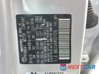 Zdjęcie 13 z 13 samochodu: 2017 HYUNDAI TUCSON SE PLUS VIN:KM8J33A49HU374590 - miniatura