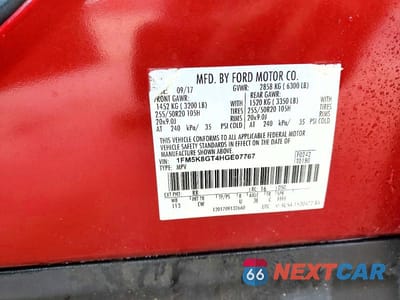 Zdjęcie 13 z 13 samochodu: 2017 FORD EXPLORER SPORT VIN:1FM5K8GT4HGE07767 - miniatura
