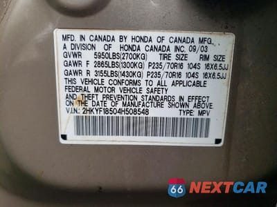 Zdjęcie 13 z 13 samochodu: 2004 HONDA PILOT EXL VIN:2HKYF18504H508548 - miniatura