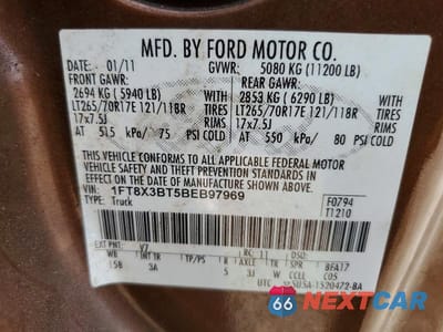 Zdjęcie 12 z 12 samochodu: 2011 FORD F350 SUPER DUTY VIN:1FT8X3BT5BEB97969 - miniatura