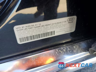 Zdjęcie 13 z 13 samochodu: 2012 AUDI A8 L QUATTRO VIN:WAURVAFD8CN025323 - miniatura