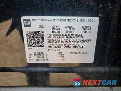 Zdjęcie 13 z 13 samochodu: 2022 CHEVROLET EQUINOX LT VIN:3GNAXKEVXNL100334 - miniatura