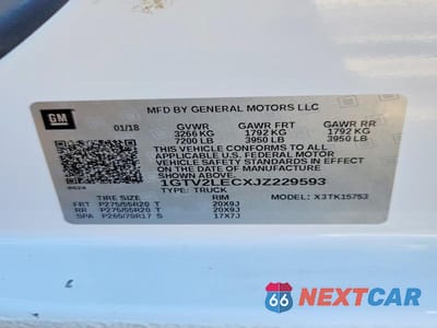 Zdjęcie 12 z 12 samochodu: 2018 GMC SIERRA K1500 VIN:1GTV2LECXJZ229593 - miniatura