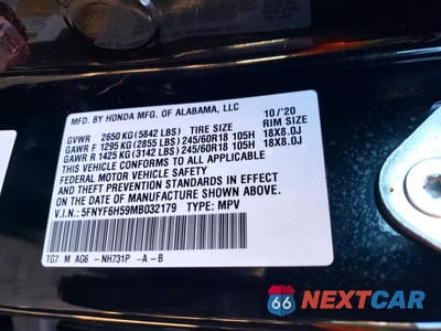 Zdjęcie 13 z 13 samochodu: 2021 HONDA PILOT EX VIN:5FNYF6H59MB032179 - miniatura