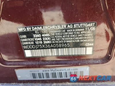 Zdjęcie 12 z 12 samochodu: 2006 MERCEDES-BENZ CLS 500C VIN:WDDDJ75X36A058965 - miniatura