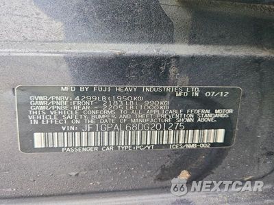 Zdjęcie 13 z 13 samochodu: 2013 SUBARU IMPREZA SPORT PREMIUM VIN:JF1GPAL68DG201275 - miniatura