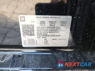 Zdjęcie 12 z 12 samochodu: 2018 CHEVROLET SILVERADO K1500 LT VIN:1GCVKREH7JZ374699 - miniatura