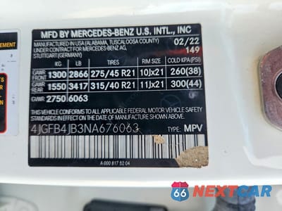 Zdjęcie 13 z 13 samochodu: 2022 MERCEDES-BENZ GLE 350 VIN:4JGFB4JB3NA676063 - miniatura