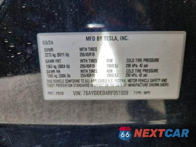 Zdjęcie 12 z 12 samochodu: 2024 TESLA MODEL Y VIN:7SAYGDED4RF051939 - miniatura