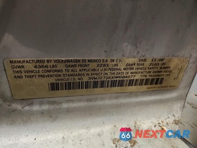 Zdjęcie 12 z 12 samochodu: 2009 VOLKSWAGEN JETTA S VIN:3VWJZ71KX9M084077 - miniatura