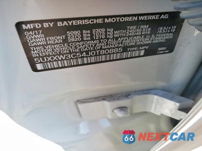 Zdjęcie 13 z 13 samochodu: 2018 BMW X4 XDRIVE28I VIN:5UXXW3C54J0T80885 - miniatura