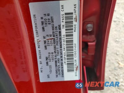 Zdjęcie 12 z 12 samochodu: 2021 MAZDA 3 PREMIUM VIN:JM1BPADL9M1318536 - miniatura