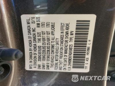 Zdjęcie 13 z 13 samochodu: 2016 HONDA CR-V EXL VIN:2HKRM3H74GH548725 - miniatura