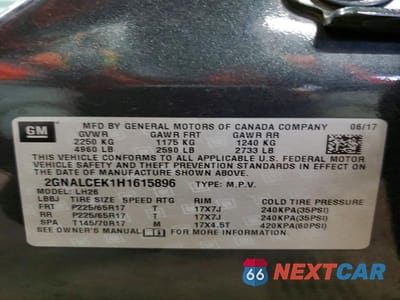 Zdjęcie 13 z 13 samochodu: 2017 CHEVROLET EQUINOX LT VIN:2GNALCEK1H1615896 - miniatura