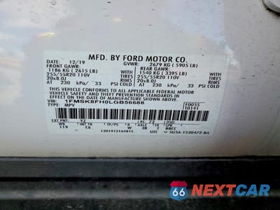 Zdjęcie 14 z 14 samochodu: 2020 FORD EXPLORER LIMITED VIN:1FMSK8FH0LGB56688 - miniatura