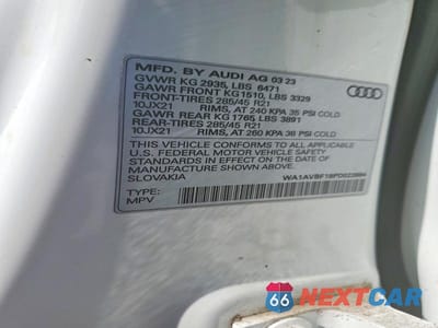 Zdjęcie 13 z 13 samochodu: 2023 AUDI Q8 PREMIUM VIN:WA1AVBF19PD023694 - miniatura