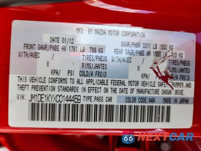 Zdjęcie 12 z 13 samochodu: 2012 MAZDA MAZDA2 SPORT VIN:JM1DE1KYXC0144459 - miniatura