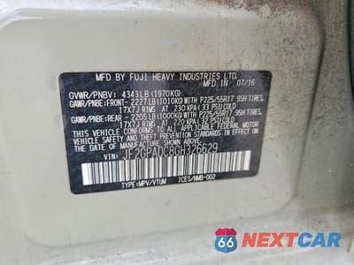 Zdjęcie 12 z 12 samochodu: 2016 SUBARU CROSSTREK PREMIUM VIN:JF2GPADC8GH326629 - miniatura