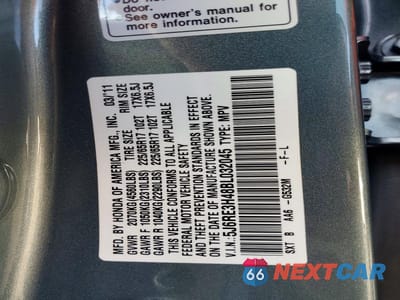 Zdjęcie 13 z 13 samochodu: 2011 HONDA CR-V SE VIN:5J6RE3H48BL032045 - miniatura