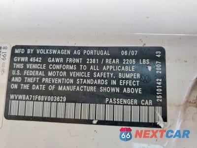 Zdjęcie 12 z 12 samochodu: 2008 VOLKSWAGEN EOS TURBO VIN:WVWBA71F68V003629 - miniatura