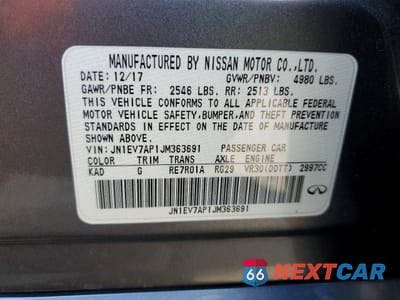 Zdjęcie 12 z 13 samochodu: 2018 INFINITI Q50 3.0T LUXE VIN:JN1EV7AP1JM363691 - miniatura